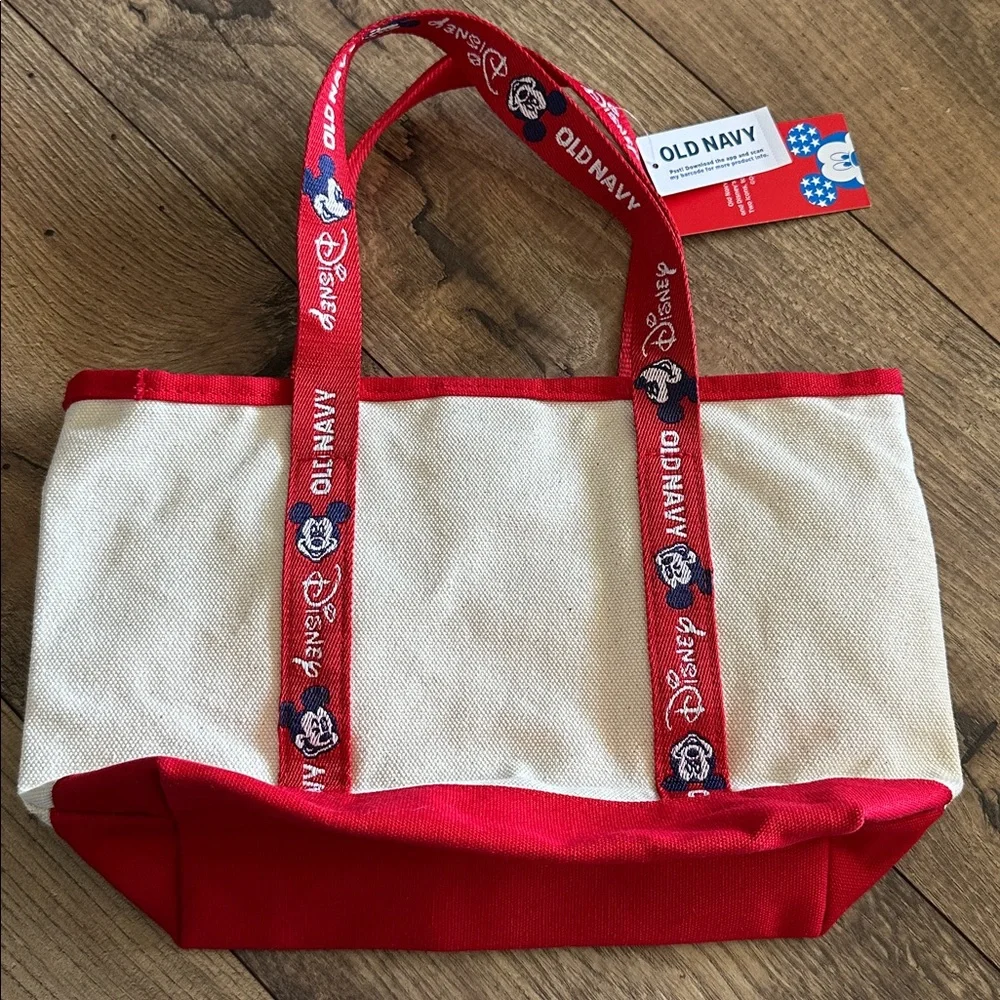 Old Navy x Disney Mickey Canvas Mini Tote - Cream & Red - Picture 4 of 4